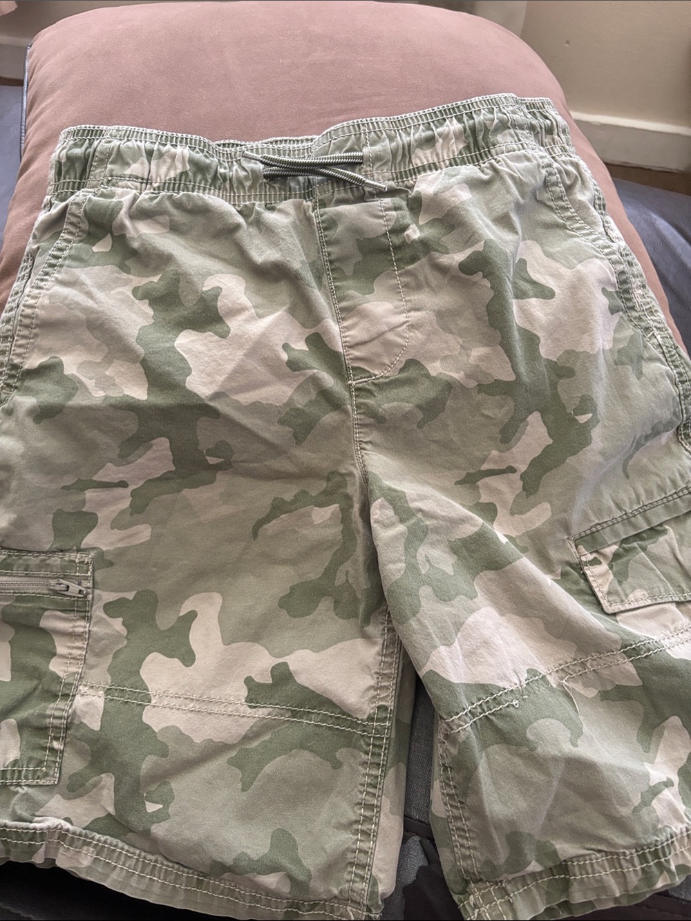 Arizona Kids Camo Cargo Shorts - Green Camouflage